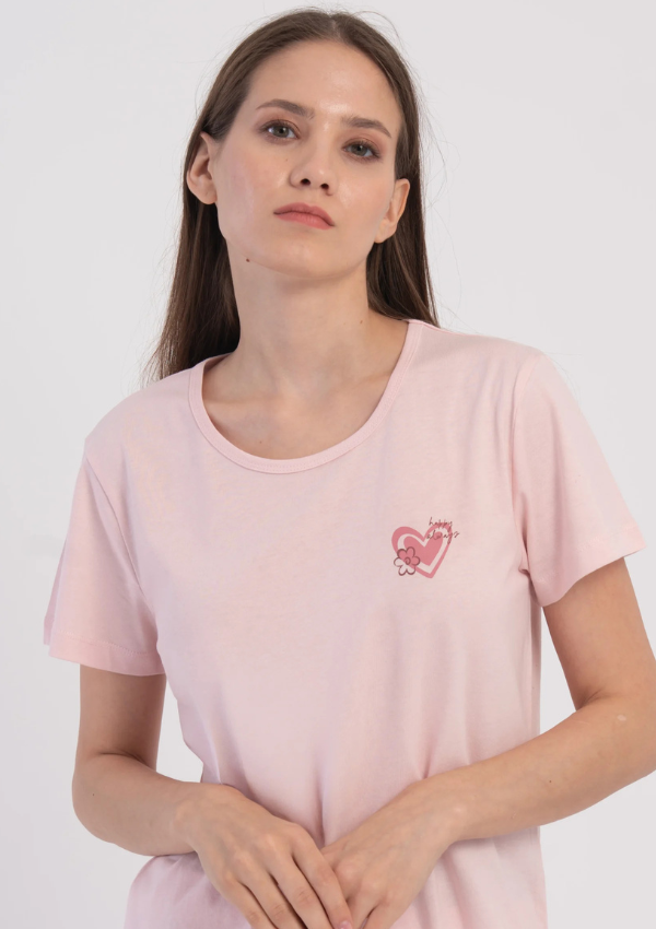 Piżama Damska Vienetta Happy always, Różowy, r. S-XL