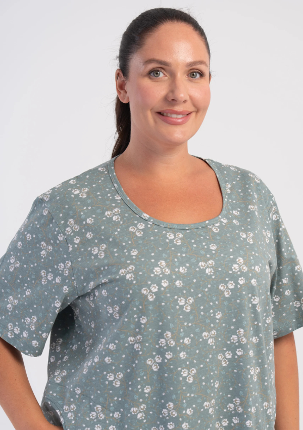Koszula Nocna Damska Sage White, Zielony, r. 1XL - 4XL