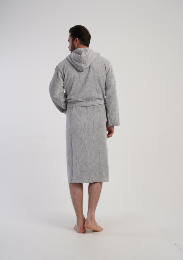 Szlafrok męski Vienetta Gray Night, Szary, r. M-XXL