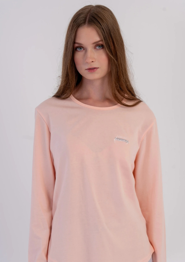 Piżama Damska Vienetta, Peach Soft, Brzoskwiniowy, r. S-XL