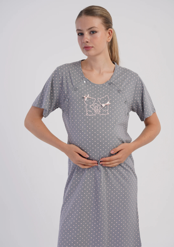 Koszula do Karmienia Vienetta Kitty Maternity, Szary, r. S-XXL