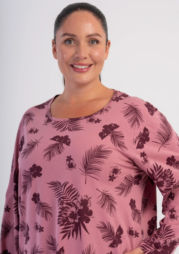 Koszula Nocna Vienetta Rosewood Botanical, Różowy, r. 1XL-4XL