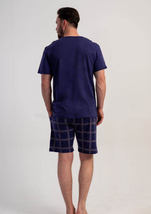 Piżama Męska Vienetta Navy Classic, Granatowy, r. 5XL-7XL