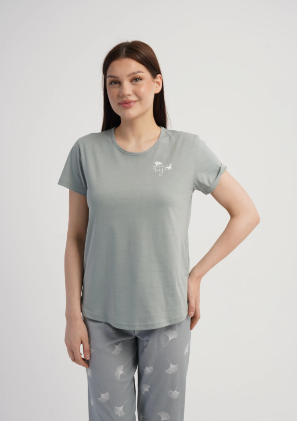 Piżama Damska Vienetta Sage Garden, Szary, r. L-XXL