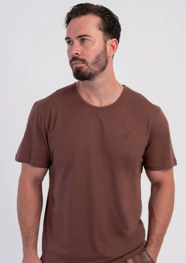 Piżama Męska Vienetta Check Summer, Brązowy, r. 1XL-4XL