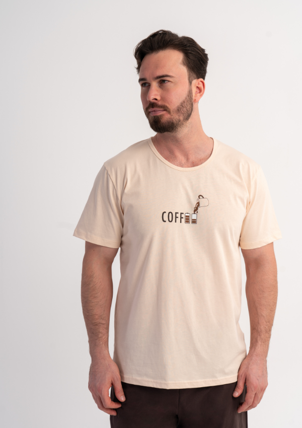 Piżama Męska Vienetta Coffee Chill, Beżowy, r. M-XL