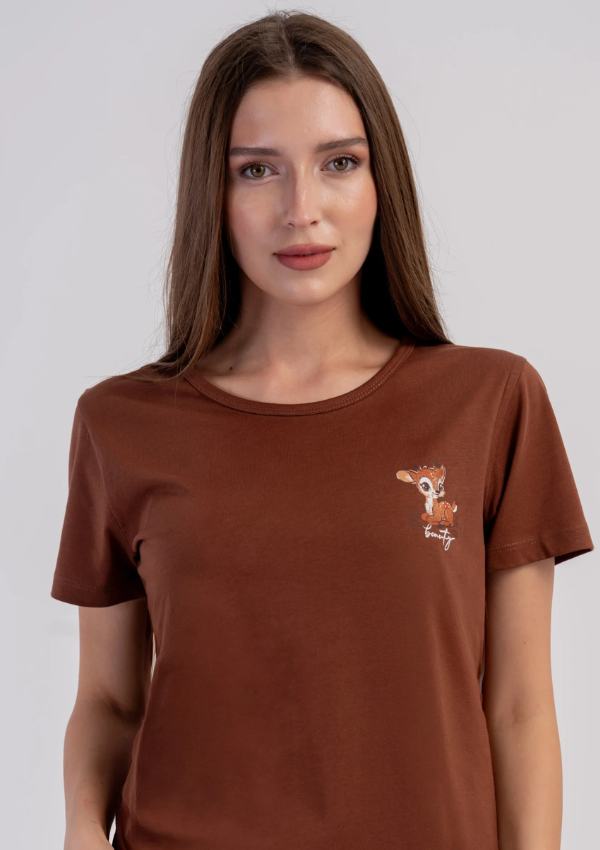 Piżama Damska Vienetta Woodland Deer, Brązowy, r. M-XXL