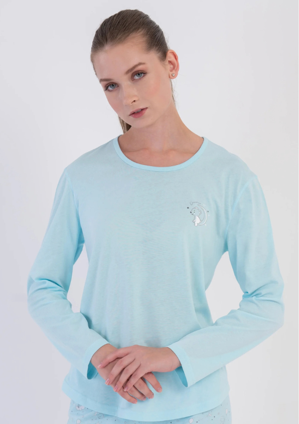 Piżama Damska Vienetta, Blue Moonlight, Niebieski, r. M-XXL