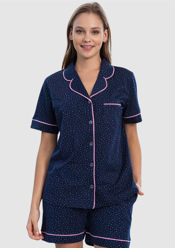 Piżama Damska Dot Elegance, Grantowy, M-XL