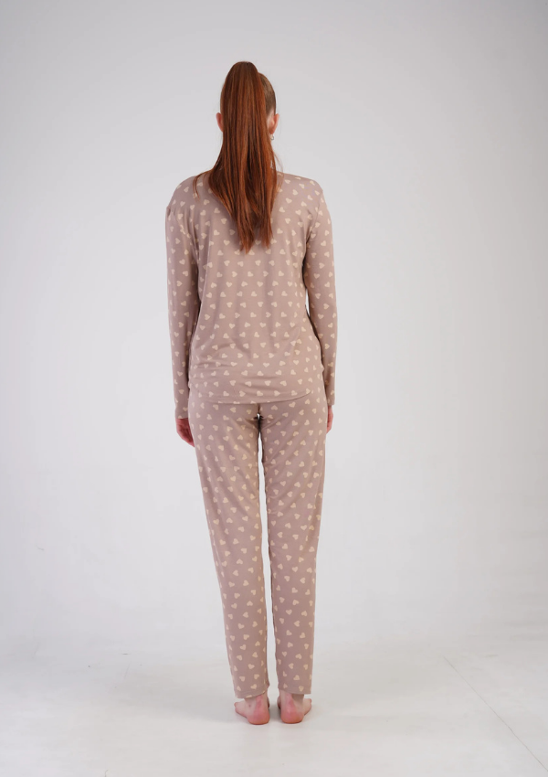 Piżama Damska Vienetta Soft Hearts, Beżowy, r. 1XL-3XL