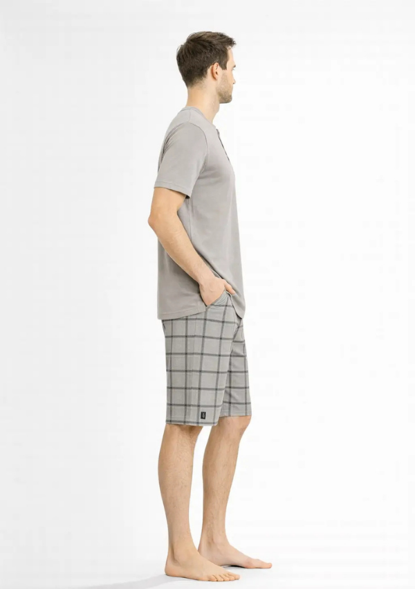Piżama Męska Grey Check Set, Szary, r. M-XL
