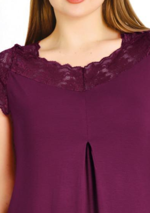 Koszula Nocna Plum Elegance, Fioletowy, r. 2XL - 5XL