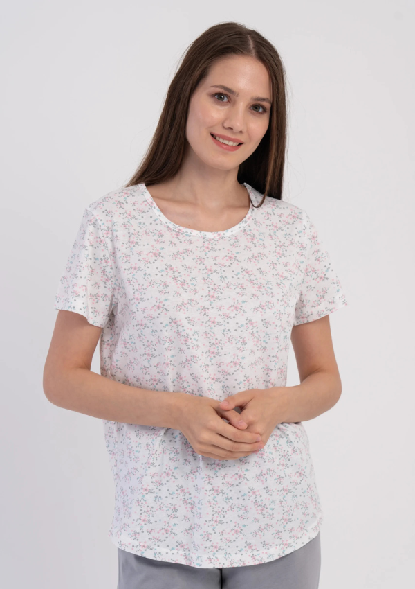 Piżama Damska Vienetta White Blossom, Biały, r. M-XXL