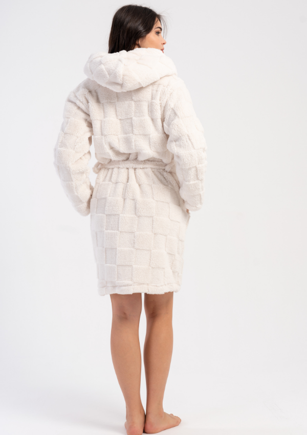 Szlafrok damski Vienetta, Soft Robe, Kremowy, r. S-L