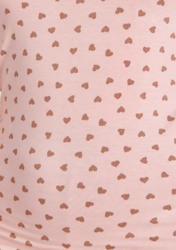 Piżama Damska Pink Caramel Hearts, Różowy, M -2XL