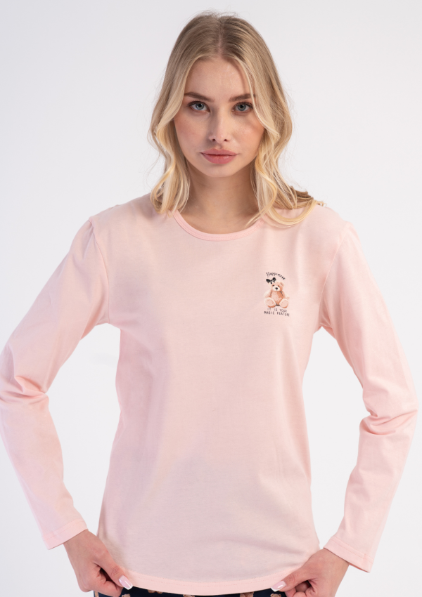 Piżama Damska Pink Teddy, Różowy, r. S-XL