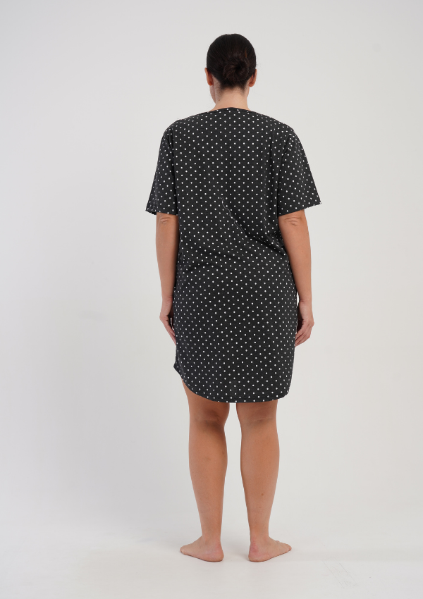 Koszula Nocna Damska Vienetta Lovely Cats, Grafitowy, r. 1XL - 4XL