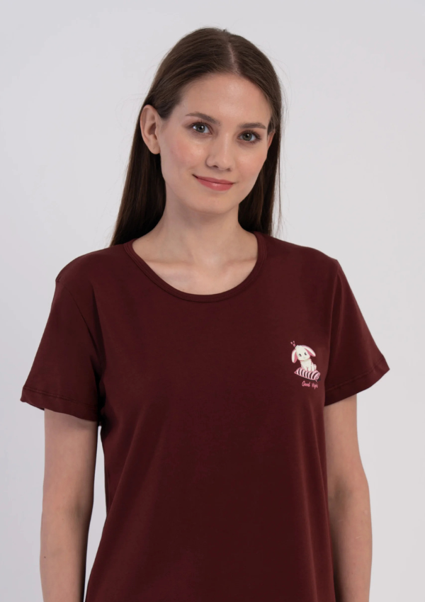 Piżama Damska Vienetta Blush Wine, Bordowy, r. M-XXL