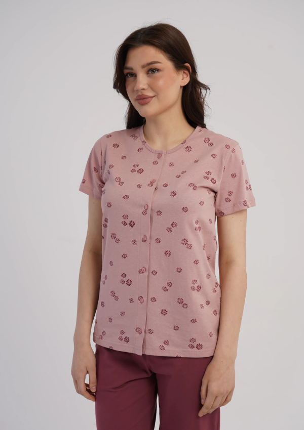 Piżama Damska Vienetta Floral Harmony, Różowy, r. M-XXL