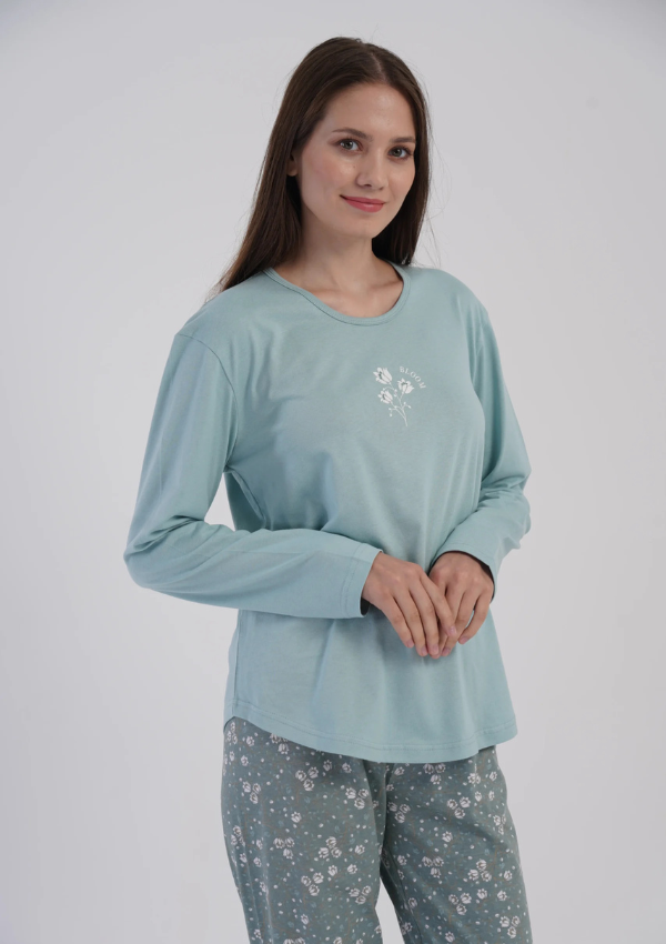 Piżama Damska Vienetta Green Meadow, Zielony, r. M-XXL