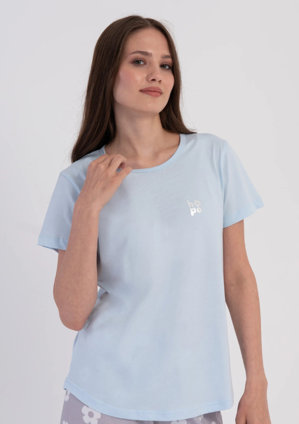 Piżama Damska Vienetta Blush Floral, Niebieski, r. M-XXL