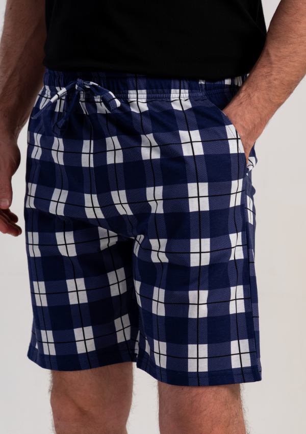 Spodnie męskie Vienetta Navy Plaid, Granatowy, r. M-XXL