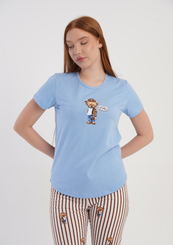 Piżama Damska Vienetta Sky Darling, Niebieski, r. M-XL