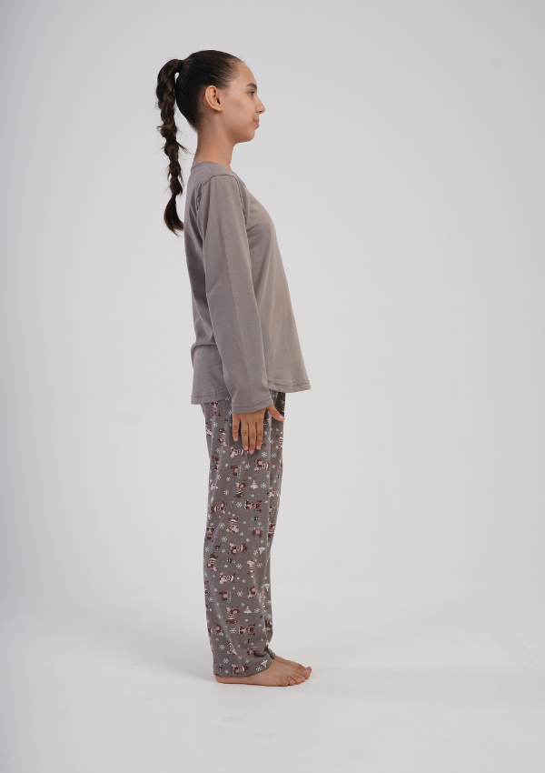 Piżama Dziecięca Vienetta Cozy Reindeer, Szary, r. 116-158