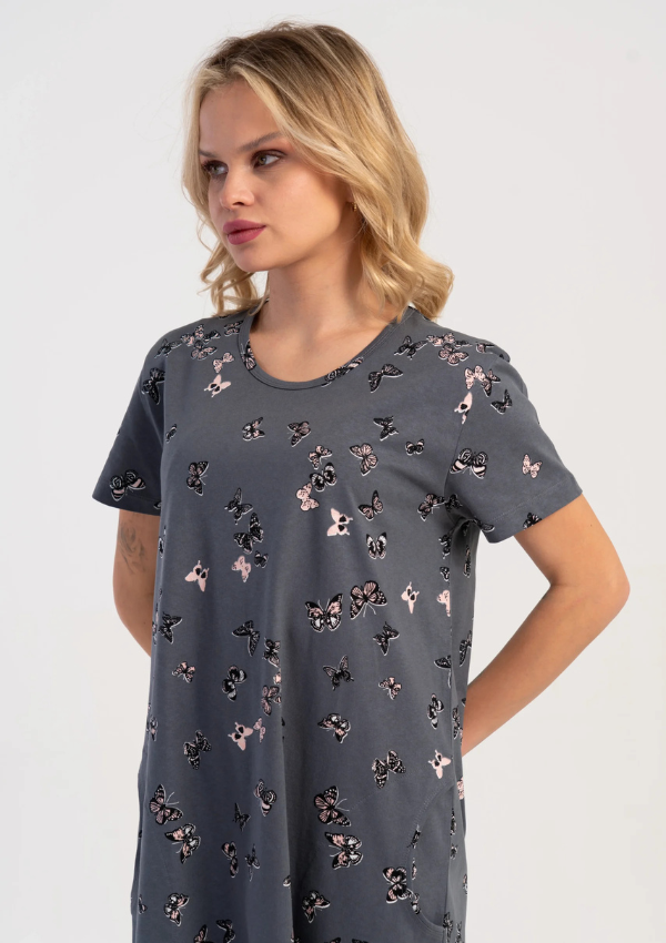 Koszula Nocna Vienetta Graphite Breeze, Szary, r. M-XXL