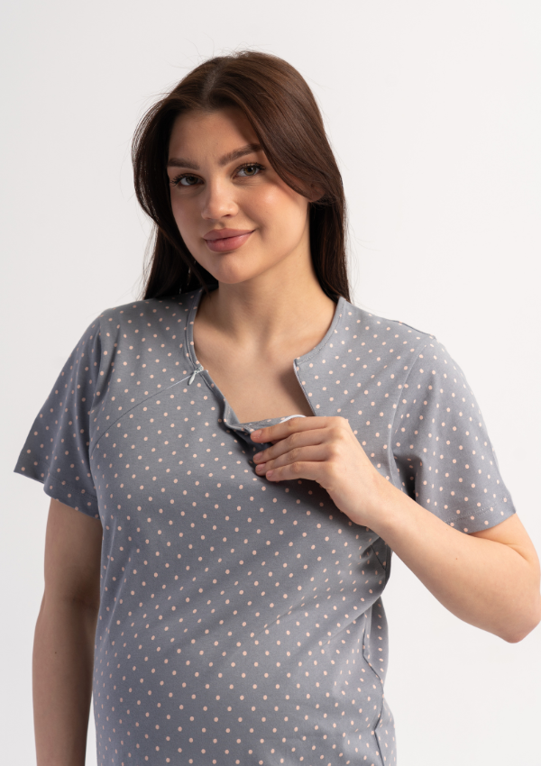 Koszula do Karmienia Vienetta Mommy Dots, Szary, r. S-XXL