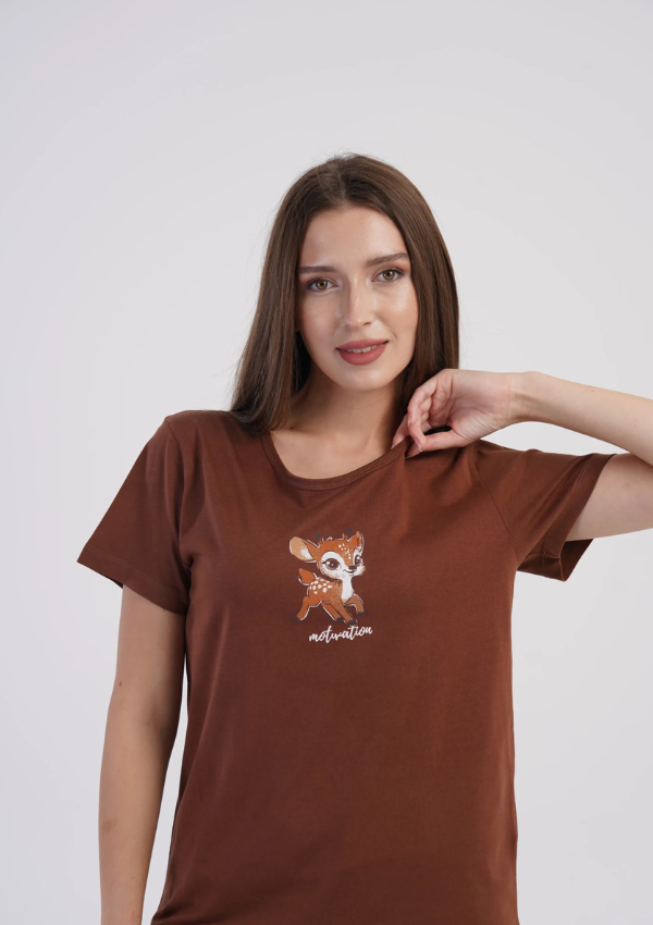 Piżama Damska Vienetta Cocoa Fawn, Brązowy, S-XL