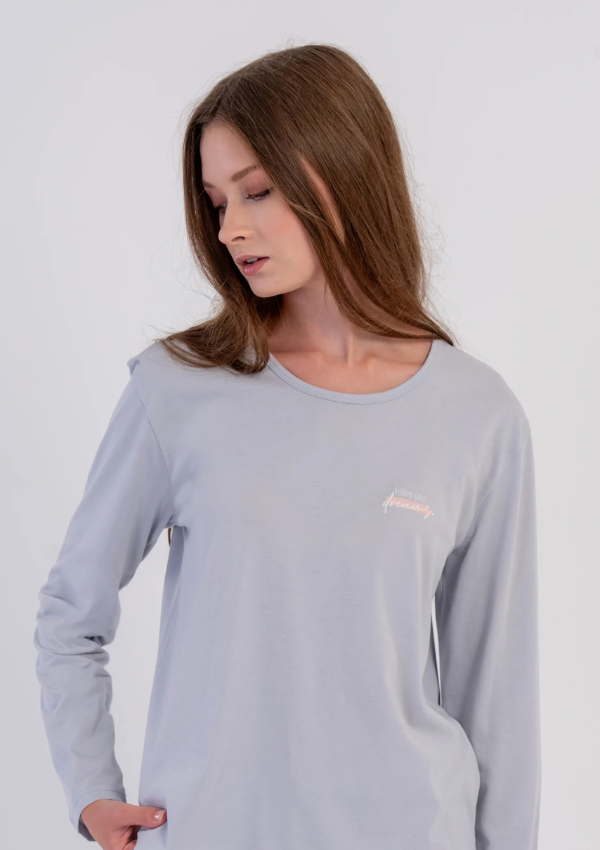 Piżama Damska Vienetta, Gray Soft, Szary, r. S-XL