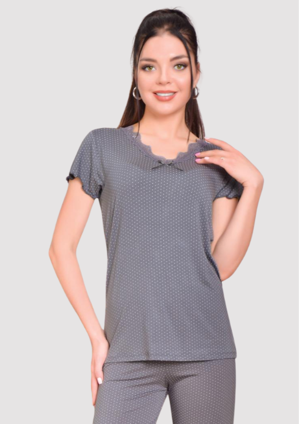 Piżama damska Silver Dots, Szary, r. M - 3XL