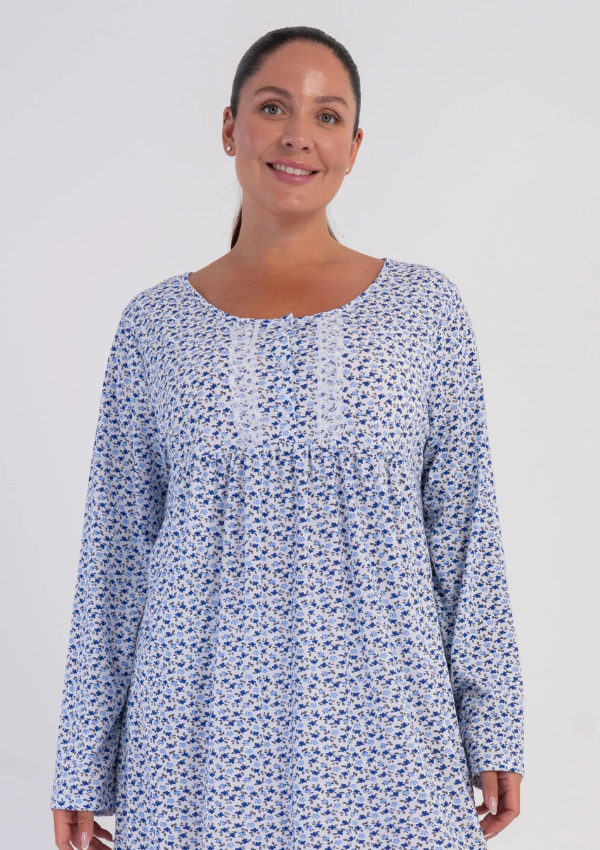 Koszula Nocna Vienetta Blossom Nightdress, Niebieski, r. 1XL - 4XL