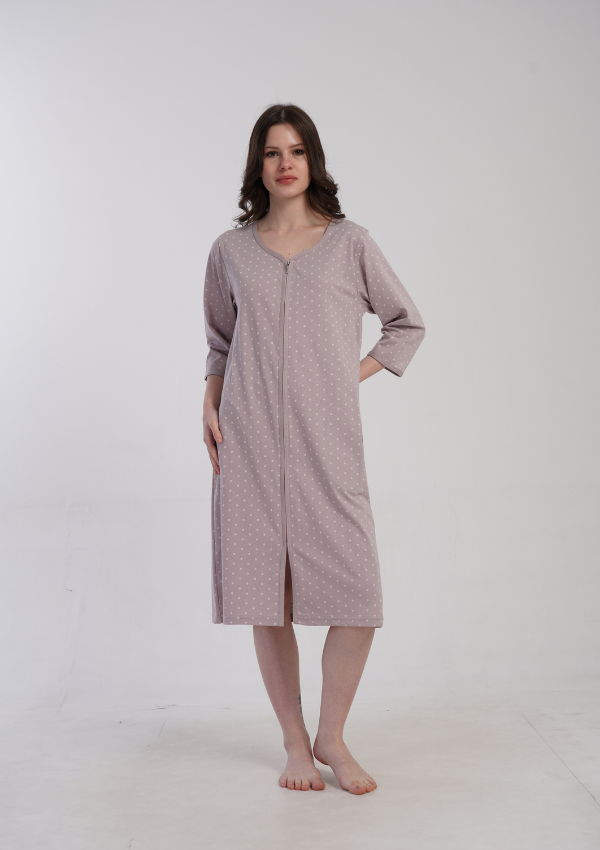 Szlafrok damski Vienetta Dot Whisper, Różowy, r. M-XXL