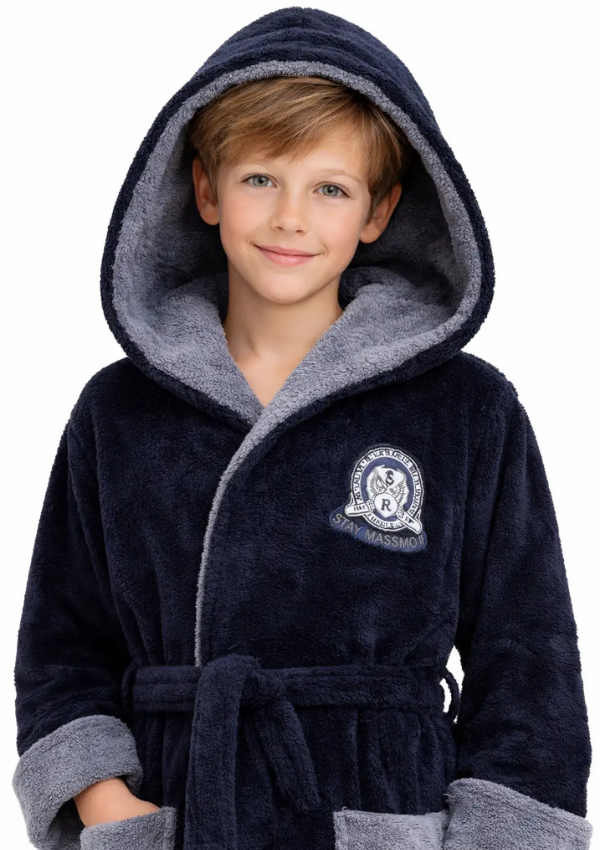 Szlafrok chłopięcy, Navy Cozy Robe, r. 134- 164