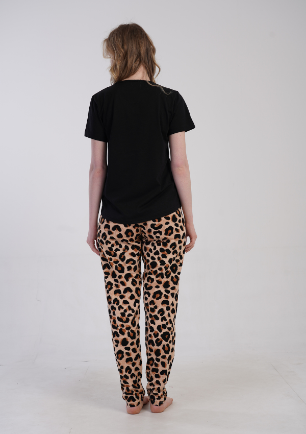 Piżama Damska Vienetta Wild Moment, Czarny, r. 1XL-4XL