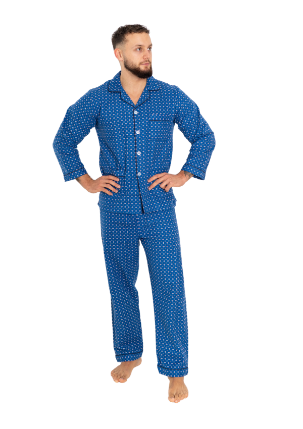 Piżama Męska Flannel Classic, Niebieski, r. M- 5XL