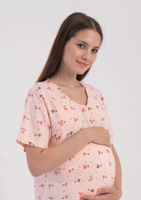 Koszula do Karmienia Vienetta Butterfly Maternity, Różowy, r. S-XL