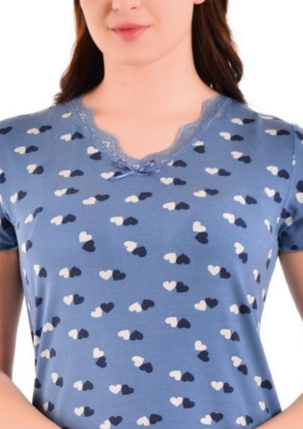 Piżama damska Blue Hearts, Niebieski, r. M - 3XL