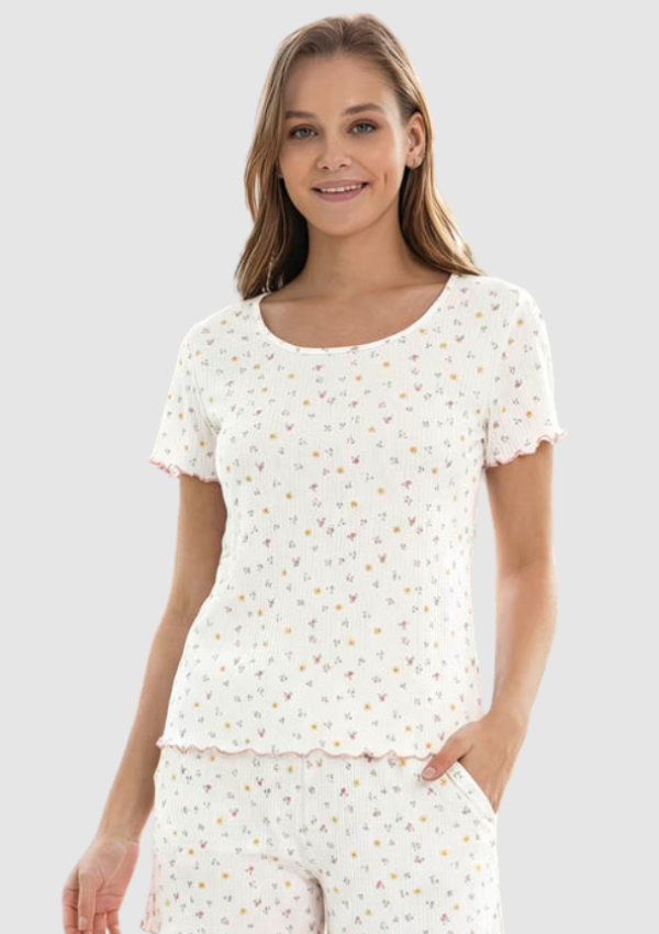 Piżama Damska Color Breeze, Ecru, M-XL