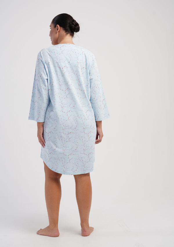 Koszula Nocna Vienetta Soft Bloom, Niebieski r. 1XL-4XL