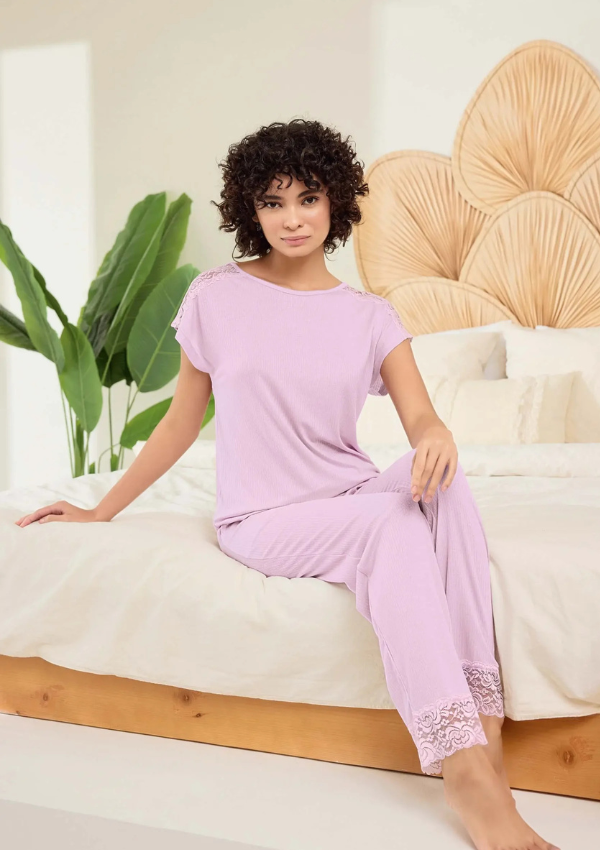 Piżama Damska Lilac Lace, Fioletowy, r. M-XXL