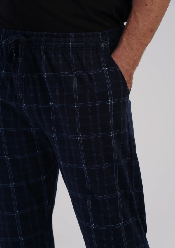 Spodnie męskie Vienetta Midnight Plaid, Granatowy, r. 1XL-4XL