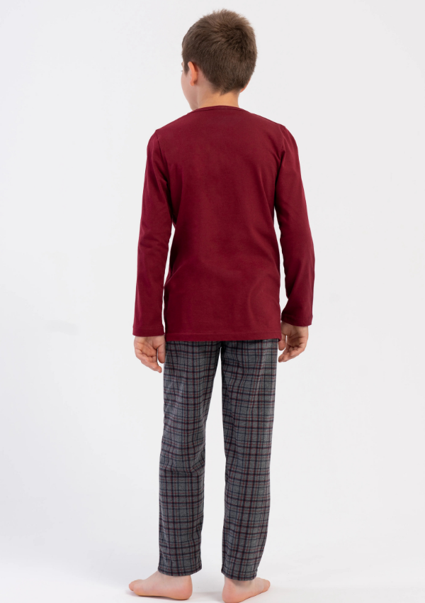 Piżama chłopięca Vienetta Future, Bordowy, r. 134-164