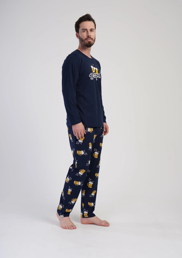 Piżama Męska Vienetta Beer Weekend, Granatowy, r. M-XXL