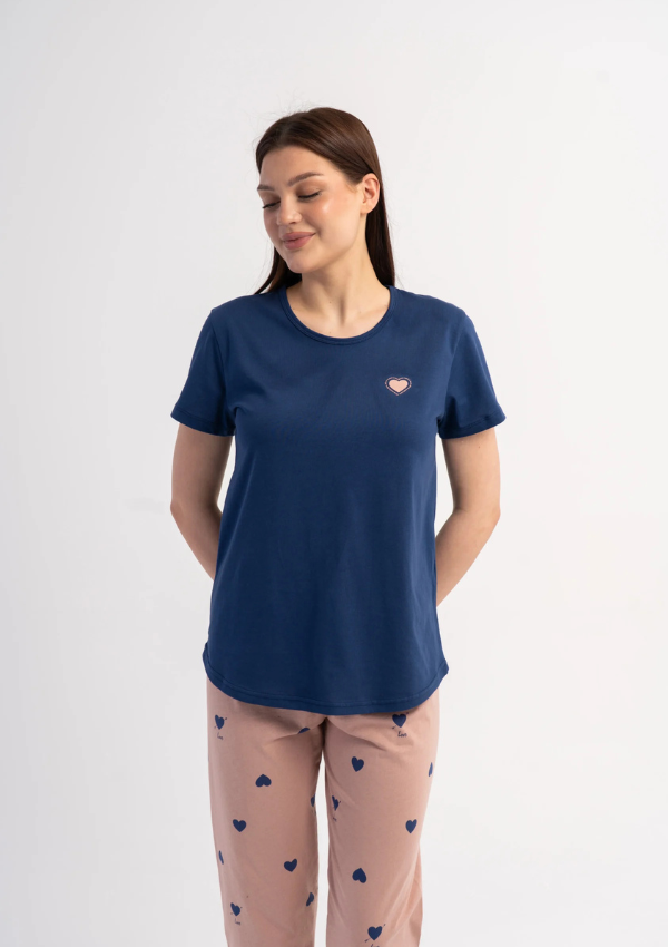 Piżama Damska Vienetta Elegant Navy, Granatowy, r. L-XXL