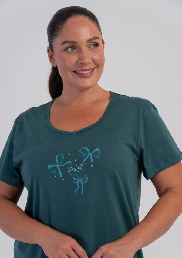 Piżama Damska Vienetta Aqua Sweet, CiemnoTurkusowy, r. 1XL-4XL