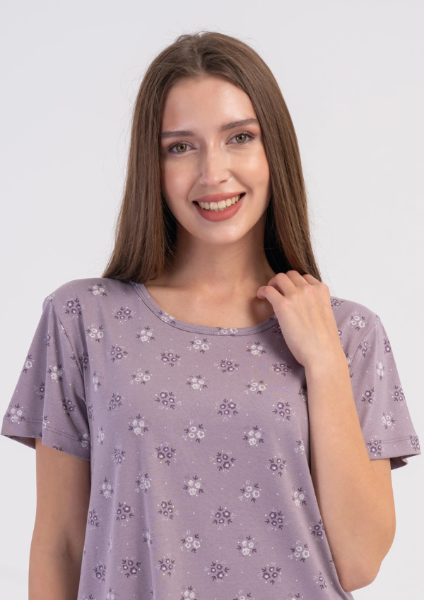 Koszula Nocna Vienetta Heather Bloom, Lawendowy, r. M-XXL