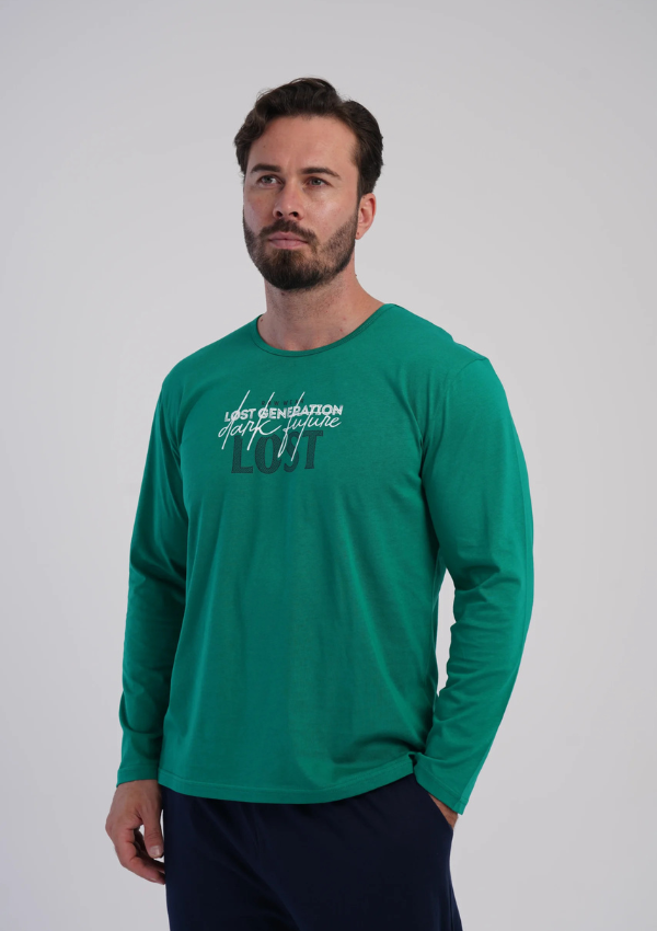 Piżama Męska Vienetta Green Midnight, Zielony, r. M-XXL
